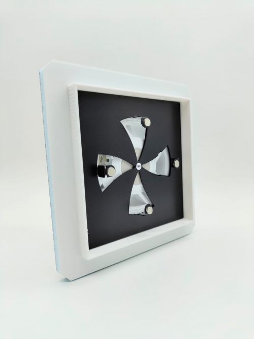 Теневой магнитный диффузор с вентилятором для потолков из гипсокартона квадрат 150x150/100 мм