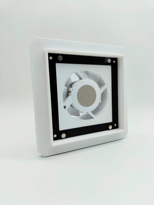 Теневой магнитный диффузор с вентилятором для потолков из гипсокартона квадрат 150x150/100 мм